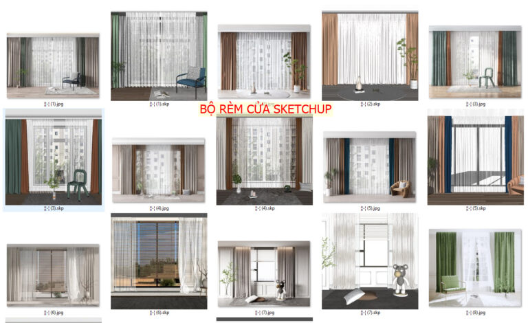 Rèm cửa Sketchup - SU84 Studio