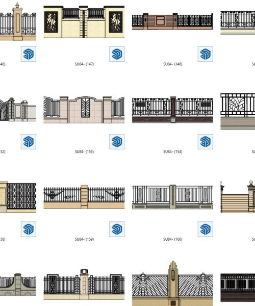 Tường rào sketchup