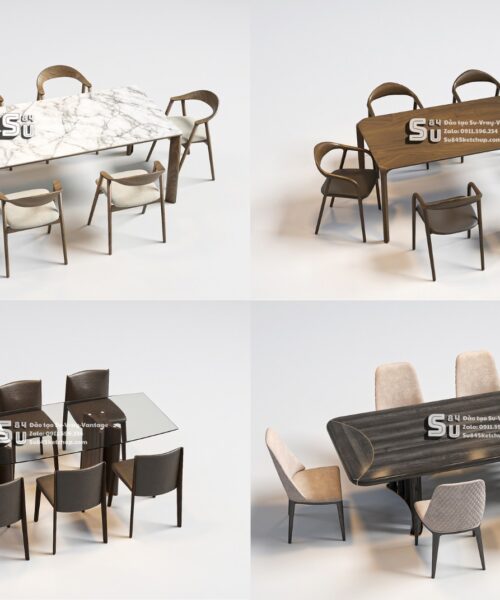 Thư viện bàn ăn Sketchup