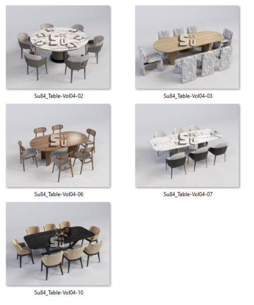 Thư viện bàn ăn Sketchup 3