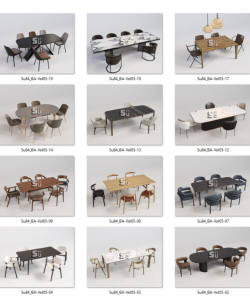 Thư viện bàn ăn Sketchup 4