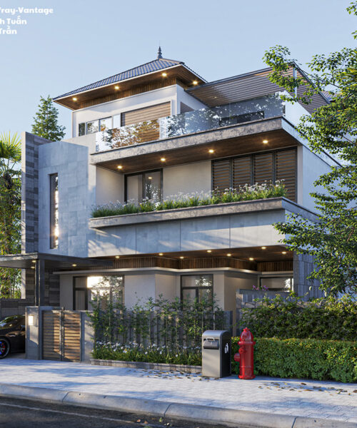 Nhà phố Sketchup 4